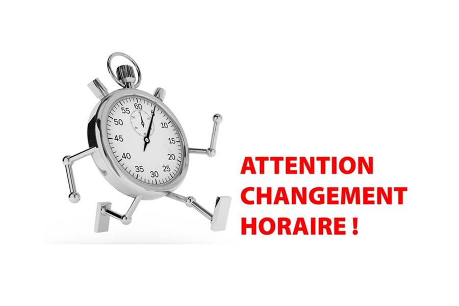 Changement d'horaires